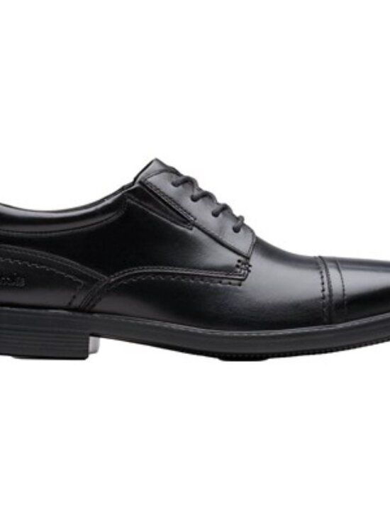 Clarks - Mens Dresslite Cap Shoes, size 9.5W US mens, color black.